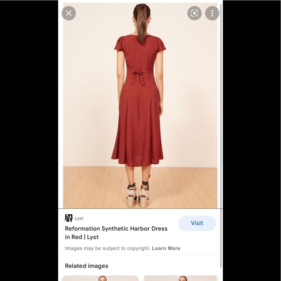 Reformation Synthetic Harbor dress in red - Picture 3 of 16